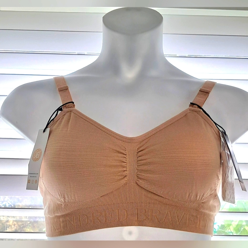 Kindred Bravely Beige Sublime Hands Free Pumping & Nursing Bra Sz S-Busty NWT